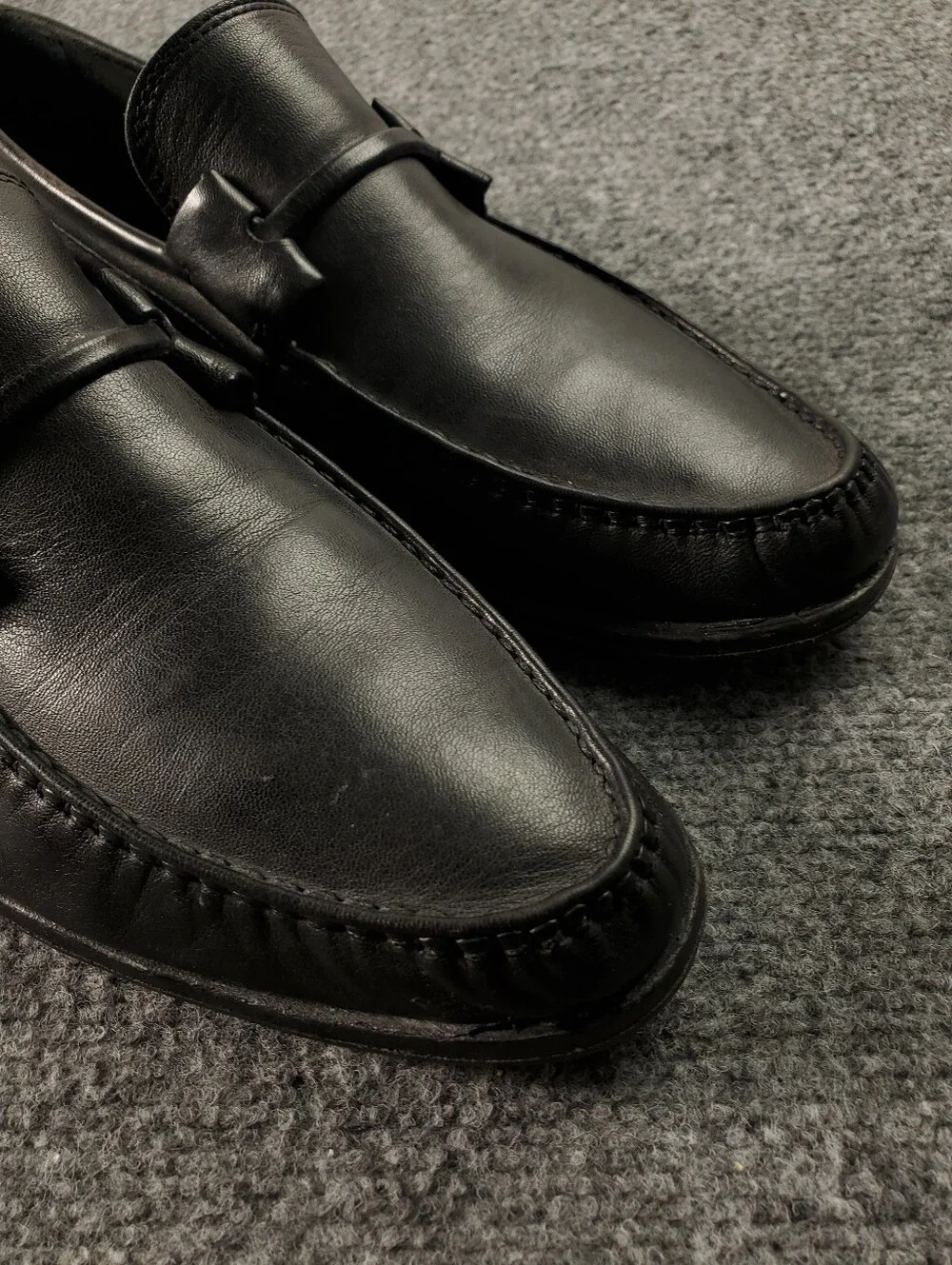 Bruno Magli Tabarro Penny Loafers Mens 9.5M Slip On Dress Shoes Black Leather